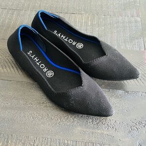 Rothy’s The Point Black Pointed Toe Flats Size 9.5